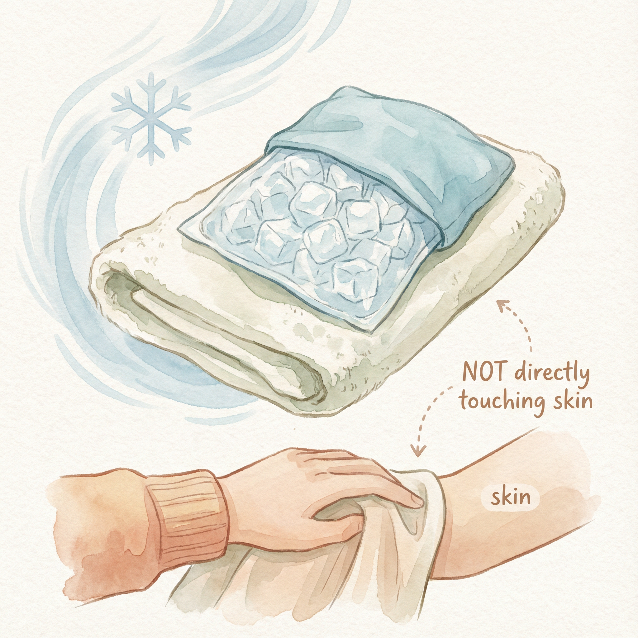 保冷剤の当て方